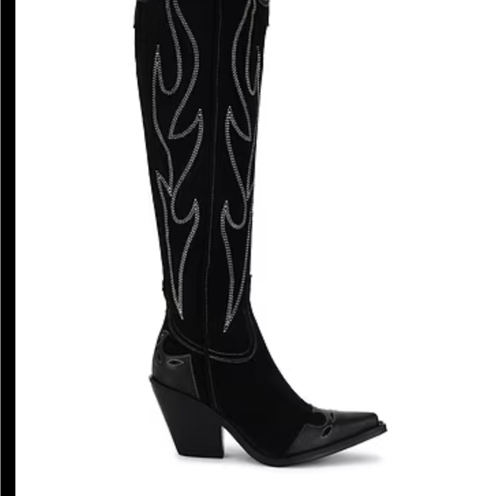 Black Western Knee-High Boots